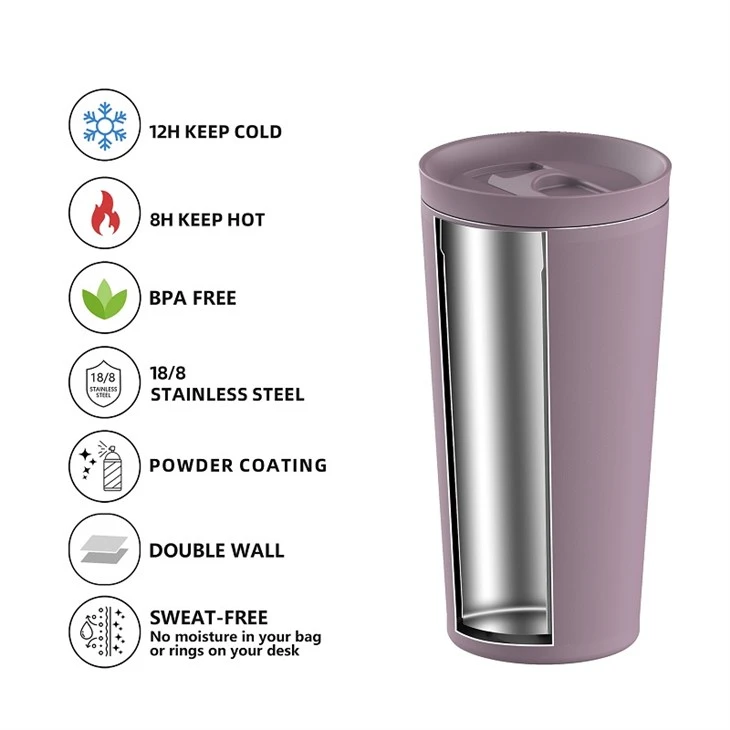 17 Oz Insulated Travel Coffee Mug With 3 Lid factory