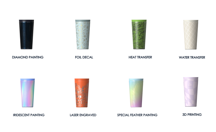 Various Surface Bottle Finishes Various Surface Bottle Finishes