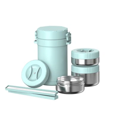 Jar Bwyd Dur Di-staen 3 Haen